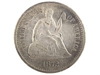 1872-S  Below Bow Seated Half Dime