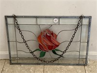Leaded Stained Glass Floral Window