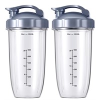 2-Pack 32oz Cups with Flip-Top Lid for NutriBullet