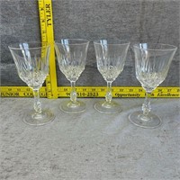 VTG Set of four Crystal Wine Stemware Glasses