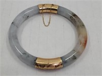 Jadeite & 14k gold bracelet, 2 1/2" diam.  Pb