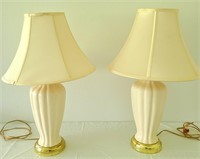 Cream & Gold Colored Lamps (2 pcs)