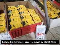 LOT, (25) ASSORTED DEWALT 5 AH 20V BATTERIES