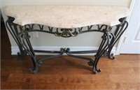 Marble / Stone Top Wrought Iron Console Table