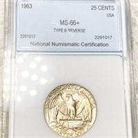 1963 Washington Silver Quarter NNC - MS66+ TY B RV