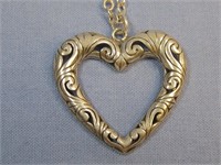 Sterling Silver Heart Necklace Hallmarked