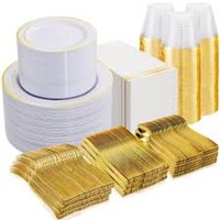 NOCCUR 700PCS Gold Plastic Plates - Gold Plates
