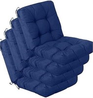 4pk QILLOWAY Outdoor Seat/Back Chair Cushions Navy
