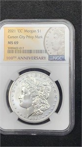 2021-"CC" Privy Mark Morgan Silver Dollar NGC MS69