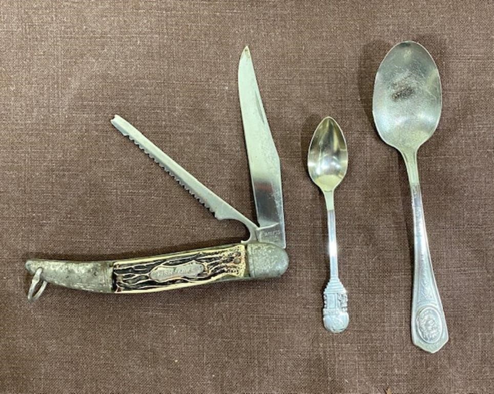 Fish Knife and two Unique Spoons