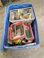 Tote full of sheetrock miscellaneous items