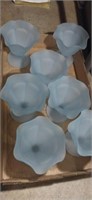 Blue frosted glass sunday cups