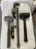 Pipe Wrench and (2) Mallet’s
