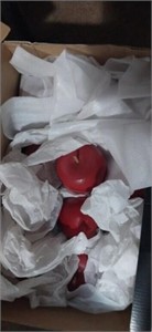 Box of wooden apples