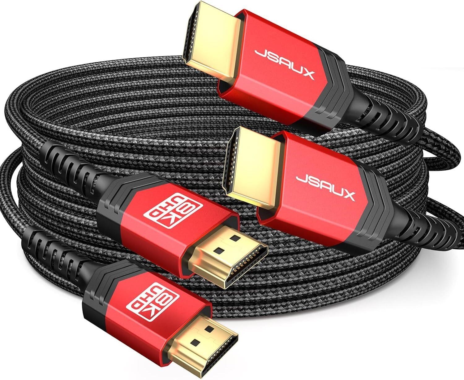 JSAUX 8K HDMI Cables 2.1 10FT 2-Pack (