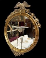 Federal Style Carved Gold Gilt Mirror w/ Eagle.