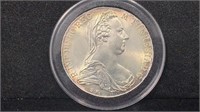 1780 Silver One Thaler Maria Theresia Restrike