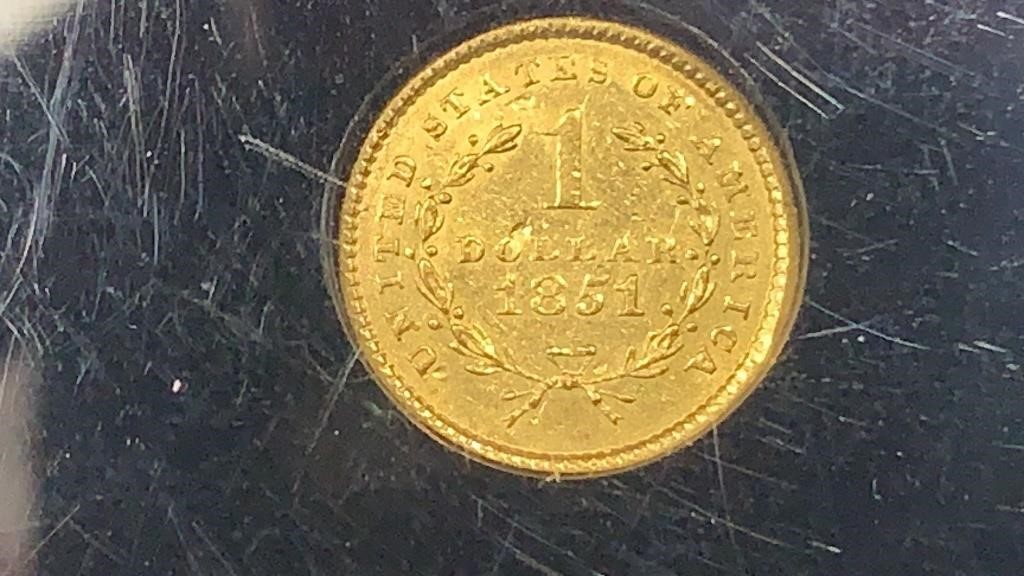 Gold: 1851 $1 Liberty Head Gold Coin