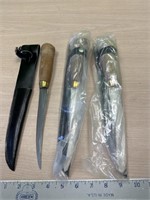 3 new filet knives with sheath
