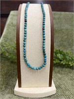 Southwest Round Bead Turquoise Sterling Necklace