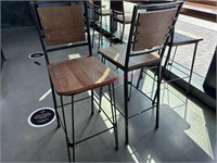 (3) METAL & WOOD BAR STOOLS