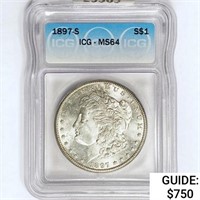 1897-S Morgan Silver Dollar ICG MS64