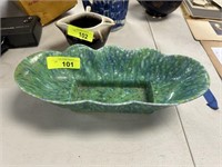 VINTAGE MID CENTURY POTTERY OVAL BOWL