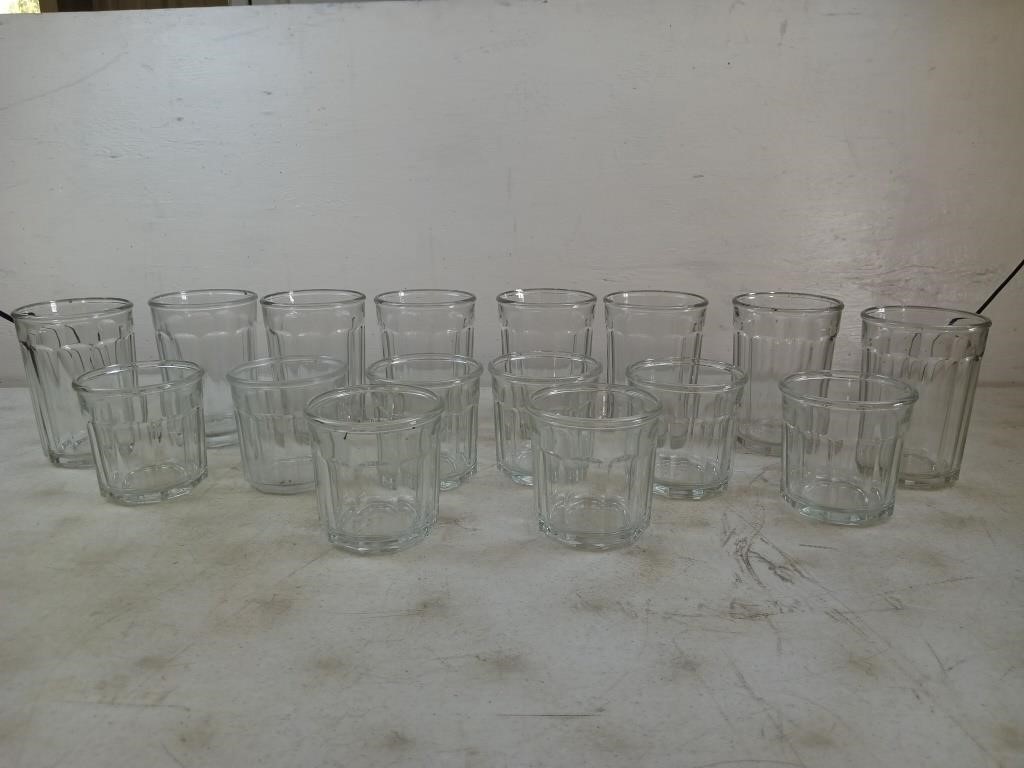 8 ct tall glasses, 8 ct cocktail glasses