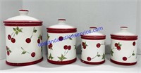 Set of (4) Cherry Canisters