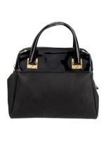 Nina Ricci Black Nylon Gold-tone Top Handle Bag