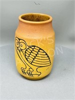 BMP vase native owl art Apakark - 6.5" tall