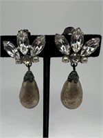 Schreiner Rhinestone & Pearl drop Earrings