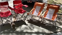 4 Lawnchairs Foldable