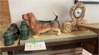 Electrical insulator porcelain clock dachshund Lot