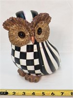 MacKenzie Childs Courtly Checked Owl 8.5"t