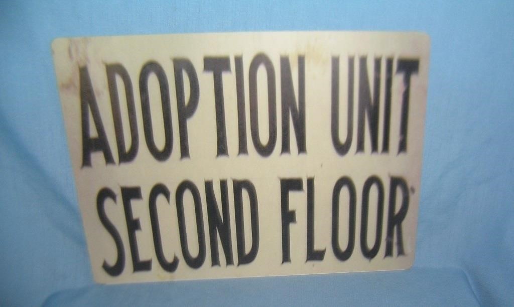 Adoption unit second floor directional sign 12x16