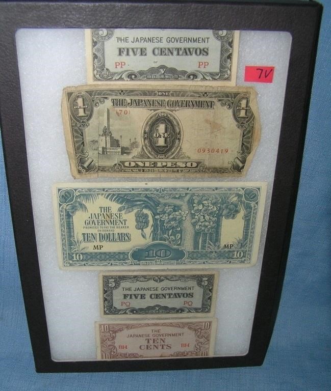 Group of vintage Japanese currency