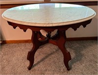 Cherry Victorian Marble top Lamp Table 23x34x28