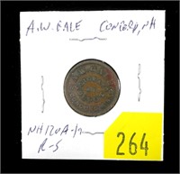 Civil War token, New Hampshire, A.W. Gale,