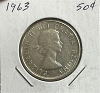 1963 50 Cents Silver Coin