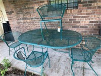 METAL PATIO SET 6 CHAIRS