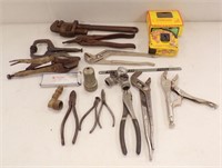 VISE GRIPS, PIPE WRENCH, PLIERS, NAILS....