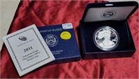 2011 SILVER EAGLE PROOF $1 COIN W/BOX