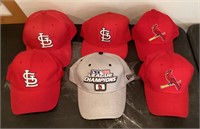 6 St. Louis Cardinals baseball caps