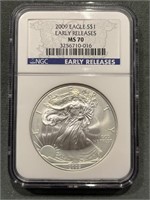 2009 Silver Eagle Early Releases Ngc Ms70