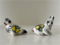 (2) Small Mexico Talavera Pottery - Rabbit, Bird