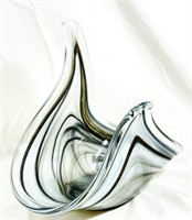 GORGEOUS FREE FORM HAND BLOWN ART GLASS BOWL