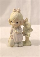 Precious Moments Girl with Signs Figurine