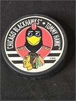 NHL Hockey Puck Chicago Blackhawks w/ TOMMY HAWK