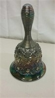 Signed Fenton Carnival Glass Daisy & Button Bell